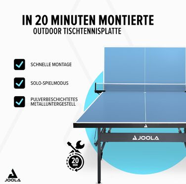 Стол для пінг-понгу JOOLA Rally Outdoor - професійний, розкладний, для вулиці, з сіткою