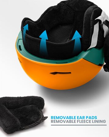 Шолом OutdoorMaster ELK MIPS з маскою для гірськолижного спорту - комплект для чоловіків, жінок та молоді, помаранчевий