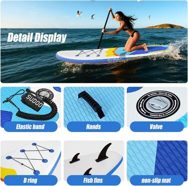 SUP дошка SUDOO надувна 300x76x15 см, 6