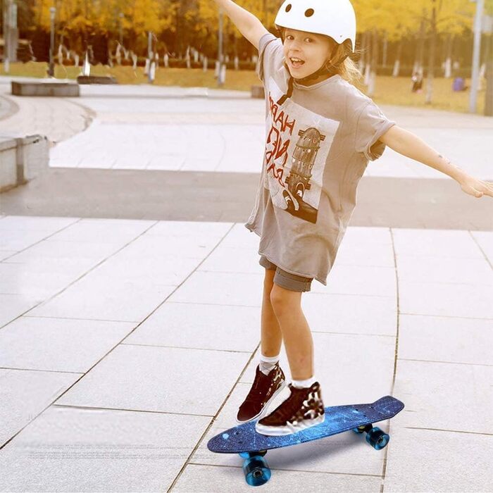 Скейтборд Mini Cruiser 22 дюйми з LED-колесами для дорослих та дітей - ідеальний подарунок