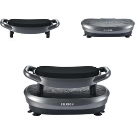 Машина для тренувань EILISON FITABS 3D з вібрацією та сидінням: вібрація, пульсація, платформа для віджимань. Ідеально для лімфодренажу, схуднення та відновлення. Колір: сірий