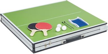 Складаний міні-стіл для настільного тенісу з сіткою – набір для пінг-понгу з 2 ракетками та 3 м'ячами, портативний, регульована висота, для використання в приміщенні та на вулиці