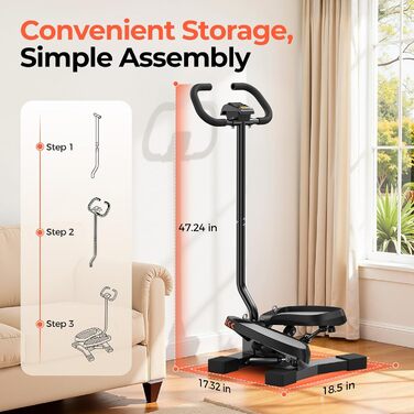 Сходи для тренувань Sportsroyals – степпер з тросами для тренування ніг, рук та сідниць, для дому та офісу