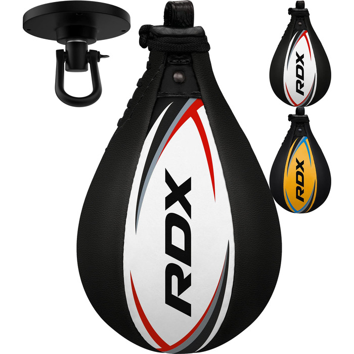 Набір для боксу RDX Speed Bag: шкіряний м'яч, підвіс, поворотний механізм для MMA, муай-тай, кікбоксингу та тренувань