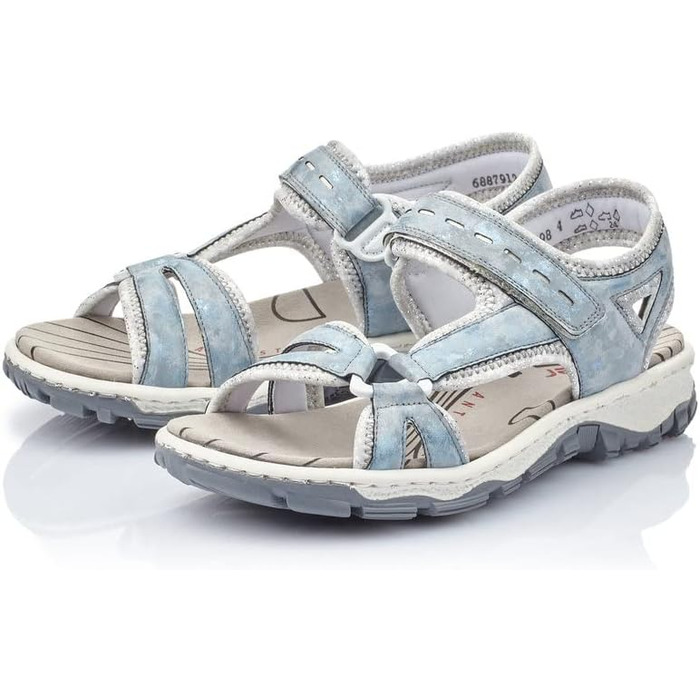 Жіночі сандалії Rieker 68879, блакитні, розмір 38 EU, вузька колодка