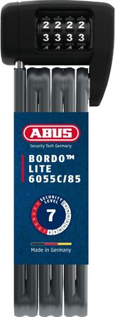 Велозамок складаний ABUS Bordo Lite 6055C SH з кодовим замком, легкий, спеціальна сталь, рівень безпеки 7, з тримачем