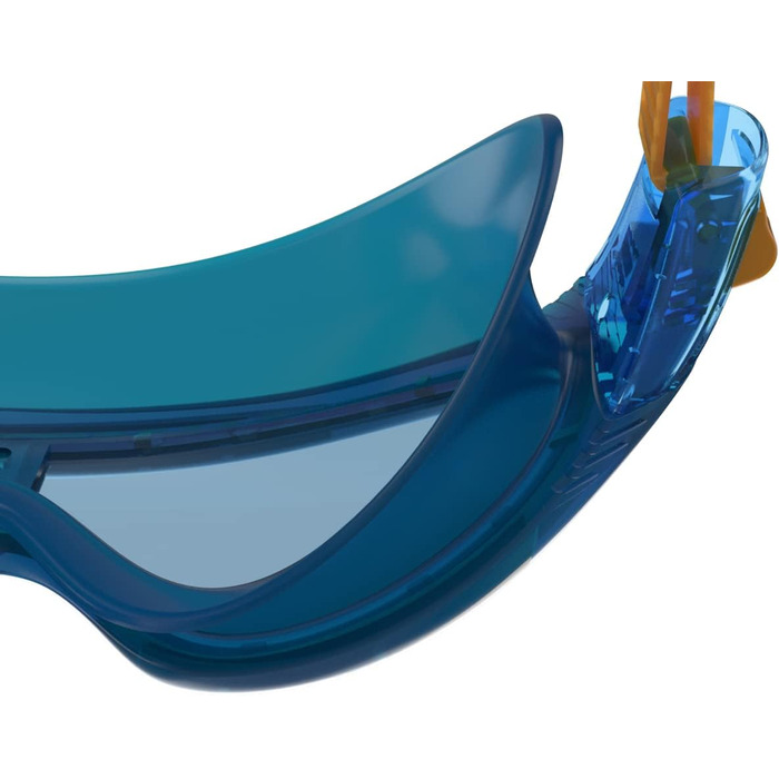 Дитяча маска для плавання Speedo Biofuse Rift, антифог, захист від протікання, синьо-оранжева, універсальний розмір
