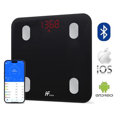 Електронна вага для тіла з платформою, 180 кг, LED дисплей, сірий колір (918BT1)