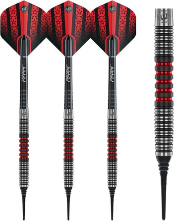 Дротики WINMAU Joe Cullen 22 грамів Softip професійні, вольфрамові, з комплектом хвостовиків і оперення