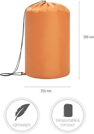 Спальний мішок Paco Home для дорослих та дітей: теплий, дихаючий, для кемпінгу та відпочинку на природі, 220x70x6 см, оранжевий
