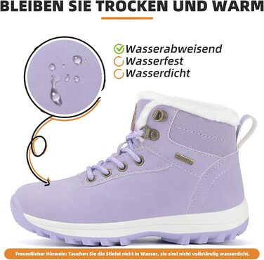 Дитячі зимові черевики Mishansha для хлопчиків та дівчаток, теплі, водонепроникні, снігоступи (36 EU, фіолетові)