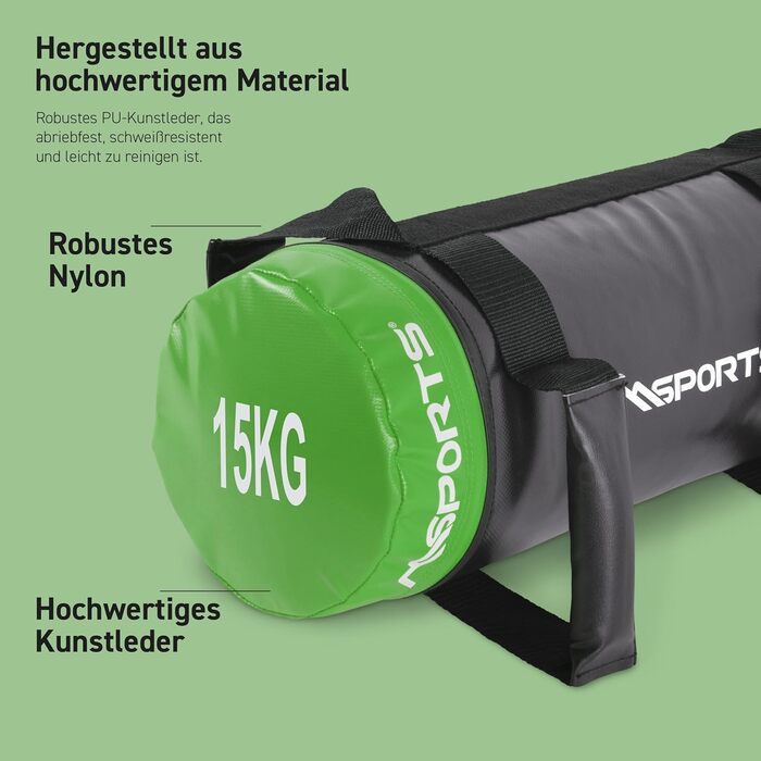 MSPORTS Power Bag Premium 5-30 кг: Фітнес-мішок для функціональних тренувань, вага 5-30 кг