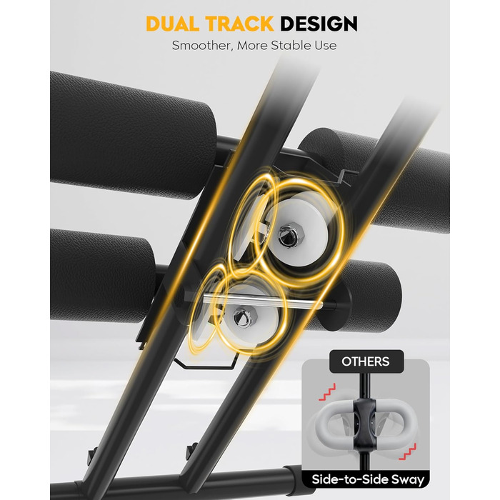 Тренування пресу вдома: Bauchmuskeltrainer - компактний складний тренажер для пресу, фітнес-обладнання для чоловіків та жінок (чорний)