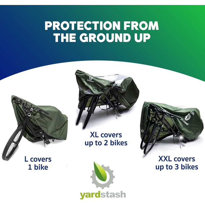 Чохол для велосипеда: міцний, стійкий до погодних умов захист для велосипедів та триколісних велосипедів, з UV-захистом та водонепроникними швами, включає сумку для перенесення (L-зелений)