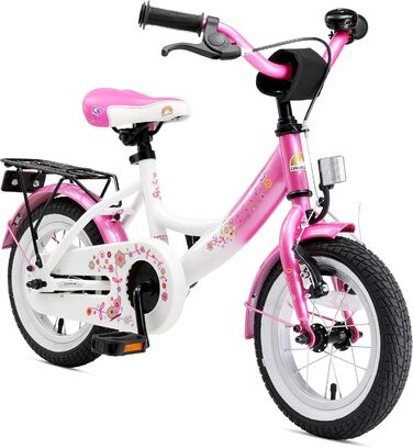 Дитяче велосипед BIKESTAR для дівчаток 3-4 роки | 12-дюймовий класичний велосипед | Рожево-білий велосипед для дітей