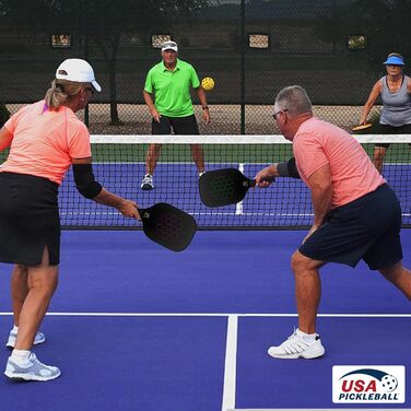 Рікетки для піклболу Nalax з скловолокна, сертифіковані USAPA, з графітовим покриттям, полімерним ядром, 4 м'ячами та сумкою (2 шт.)