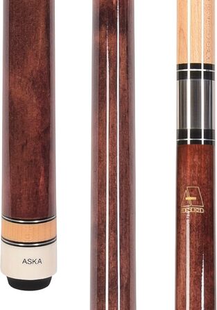 Більярдний кий ASKA L3 No Wrap, 147.3 см, канадський клен, тверда кінцівка, нержавіюча сталь, махагоні, 540 г