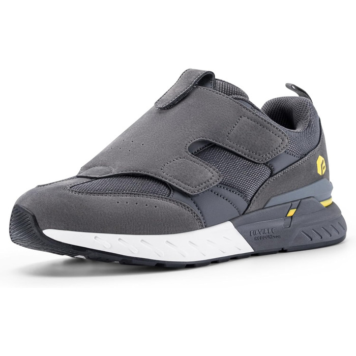 Кросівки для бігу та ходьби FitVille для чоловіків (широкі) - спортивні кросівки, снікерси з клямкою, зручні для широкої стопи, ортопедичні, неслизькі, сірі (43 EU)