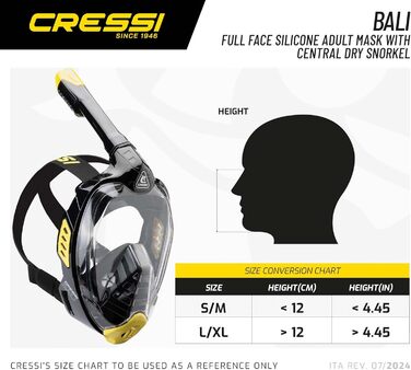 Маска для сноркелінгу CRESSI Bali, повнолицева, унісекс, для дорослих