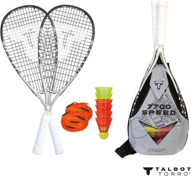 Набір для спід-бадмінтону Talbot-Torro Speed 7700 LED: 2 графіт-композитні ракетки, 6 вітростійких воланів, LED-підсвітка, лінії для корту, рюкзак