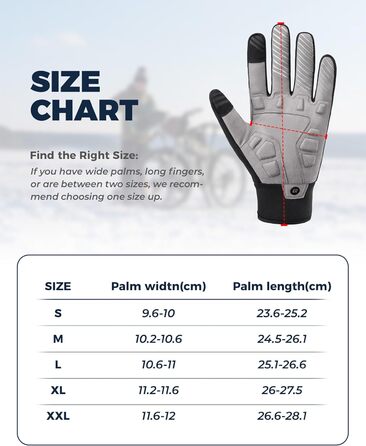 Велосипедні рукавички ROCKBROS для жінок та чоловіків, зимові, Thinsulate, теплі, сенсорні, для MTB, катання, альпінізму, бігу та активного відпочинку (XXL, Thinsulate)