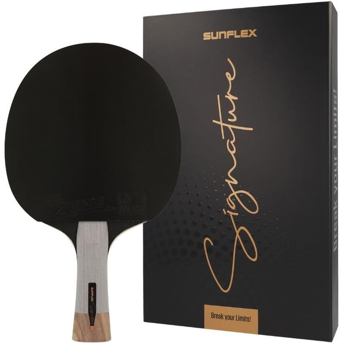 Sunflex® ITTF сертифікована професійна ракетка для настільного тенісу Signature з високоякісної деревини, змагальне покриття, для досвідчених гравців, у магнітній коробці Zeno