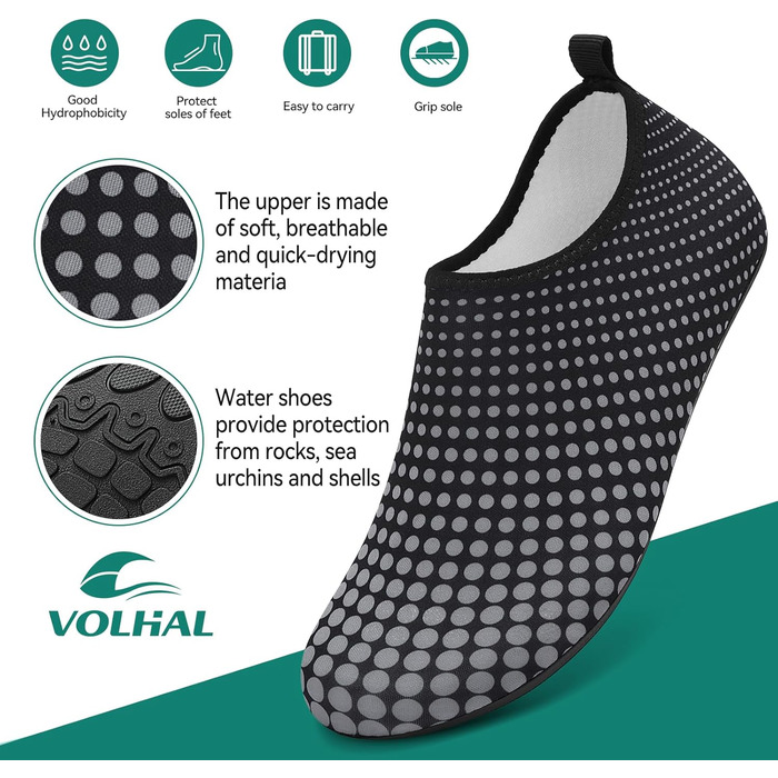 Аквашузи для плавання та йоги: чоловічі та жіночі, швидковисихаючі, неслизькі, сірі (39 EU, G995)