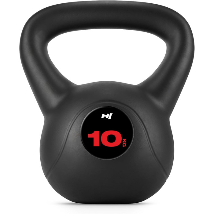 Кетлбел Hop-Sport 10 кг: пластикова гиря для всього тіла, зручні ручки, обладнання для домашнього спортзалу