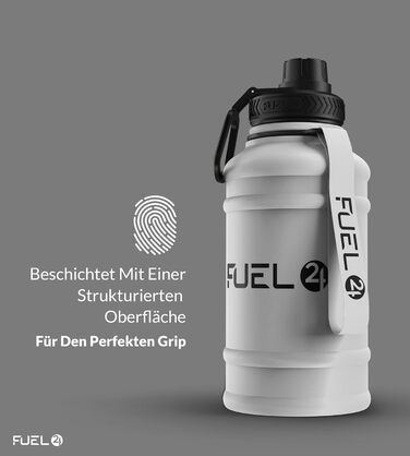 Fuel24 потужна пляшка для води з нержавіючої сталі 1,3 л та 2,2 л, герметична та BPA-free, спортивна фляга для фітнесу, спортивний металевий глечик для дорослих, 1,3 л, сіра