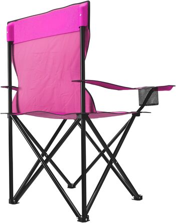 Крісло для риболовлі та відпочинку 24MOVE® - складне, з підстаканником, для дому та на вулицю (рожеве)