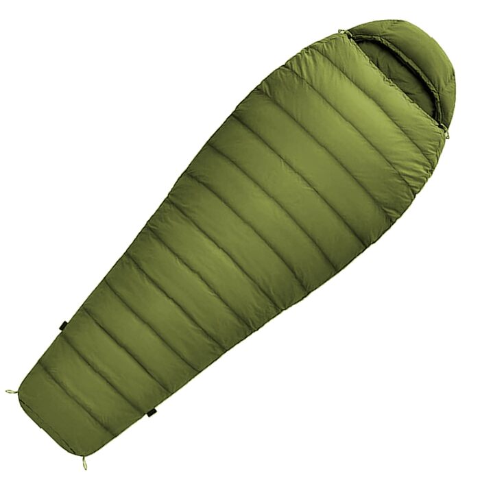 Спальний мішок Mumienschlafsack Norskskin Ultralight 220 Grün (-6°C) екстремальний, з'єднуваний, з відділенням для подушки, лівосторонній блискавка