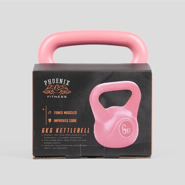 Вінілова гантеля-куля Phoenix Fitness, рожева, для дому та спортзалу, для силових тренувань, пілатесу, різна вага