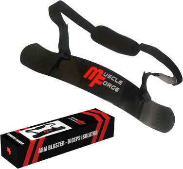 MuscleForge Арм Бластер для біцепса, ізолятор м'язів рук, тренажер для бодібілдингу та силових тренувань, чорний