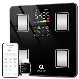 Електронні ваги Arboleaf з визначенням складу тіла, Bluetooth, LED-дисплей, до 180 кг, чорний