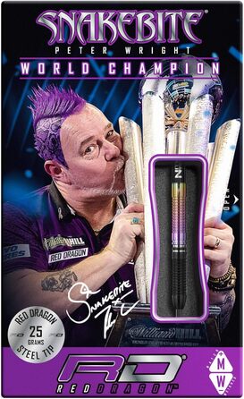 Вольфрамові дротики Red Dragon Snakebite Weltmeister 2020 з оперенням і стрижнями