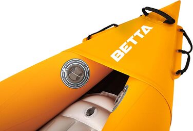 Надувний каяк Aquamarina Betta-312 для дорослих, 1 місце, помаранчевий/зелений/білий
