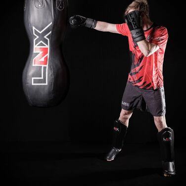 Захист гомілки LNX Muay Thai Pro Fight для кікбоксингу, чорний, розміри S-XL, чоловічий/жіночий