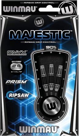 Дротики WINMAU Majestic Profi з вольфраму для дартсу зі сталевим наконечником, набір з оперенням і стрижнями