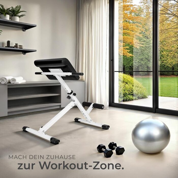 Тренажер для гіперекстензії Tectake®, регульована лава для тренувань пресу та спини, для дому, 89x69x88 см, 404162
