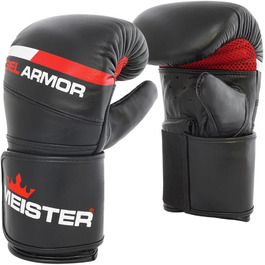 Боксерські рукавички Meister Gel Armor із натуральної шкіри з гелевим захистом та підтримкою зап'ястя, 16oz, чорні, розмір L/XL