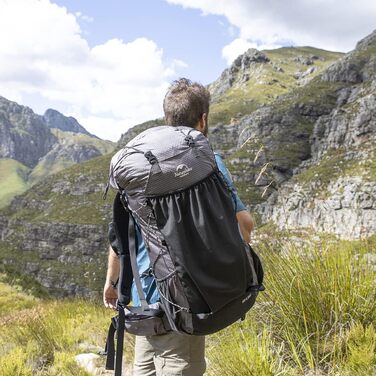 Туристичний рюкзак Naturehike Rock 60+5 л з внутрішнім каркасом, чорний, для походів, кемпінгу, подорожей