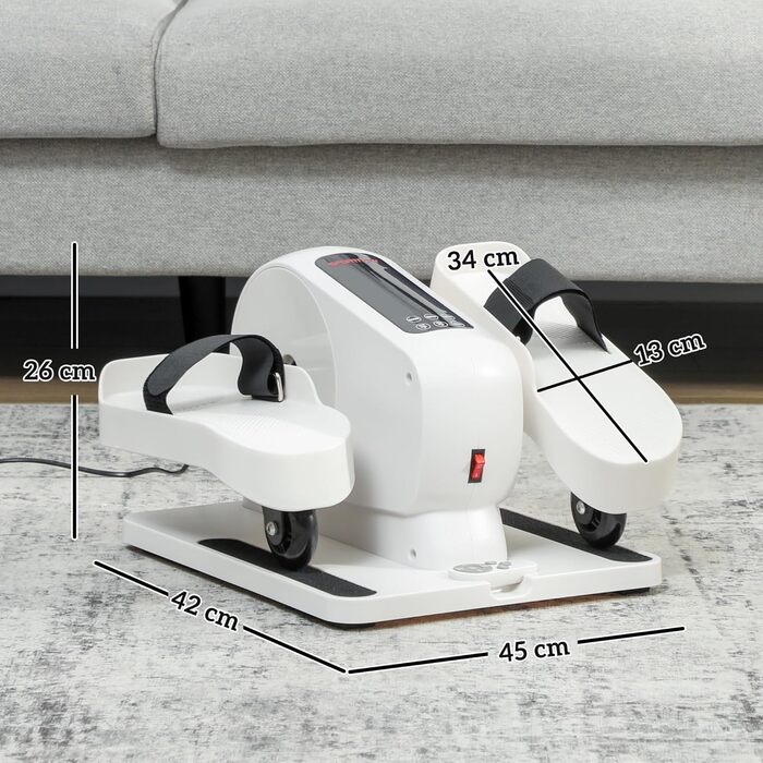 Міні еліптичний тренажер SPORTNOW для дому: електричний крос-тренажер під стіл з 12 швидкостями, 7 рівнями опору, пультом дистанційного керування, LED-дисплеєм, неслизькою поверхнею та тихим ходом. Ідеально підходить для людей похилого віку та дорослих.