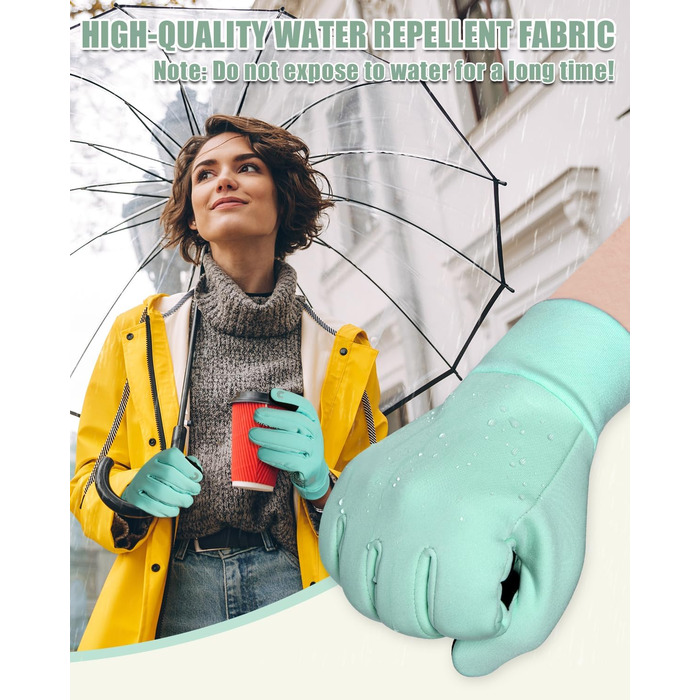 Зимові рукавички RIGWAR для чоловіків та жінок, водонепроникні рукавички для велосипеда з підтримкою сенсорного екрану, теплі вітрозахисні рукавички для їзди на мотоциклі, верхової їзди, походів, велосипедів та прогулянок (зелений, XXL)