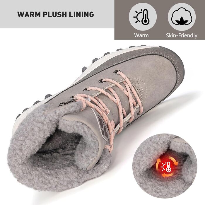 Чоботи зимові жіночі Mishansha, сірі, розмір 36-42, з підкладкою, неслизькі