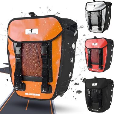 Велосипедна сумка на багажник Red Loon Pro 18 л, помаранчева/чорна, з ручкою для перенесення