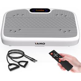 YAMO Вібраційна платформа з тихим мотором, 99 режимів, 5 програм, для схуднення та повного тренування тіла, компактна, з пультом ДУ, фітнес-тренажер для дому
