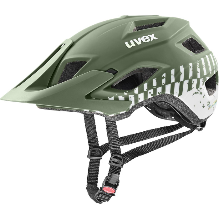 Велосипедний шолом Uvex Access для MTB, унісекс, регульований розмір 57-62 см, покращена вентиляція, зелено-білий матовий