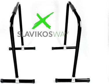 Параллети Slavikosway для віджимань та каллістеніки, переносні бруси 73x61 см, для домашнього тренування, жовті або чорні