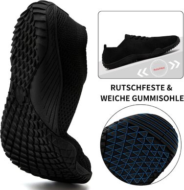 Жіночі кросівки Barfuss - легкі та зручні тапочки для дому та занять спортом, чорного кольору, розмір 39 EU