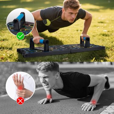 Дошка для віджимань 24 в 1, складаний тренажер для м'язів грудей, спини та плечей з ручками для чоловіків та жінок